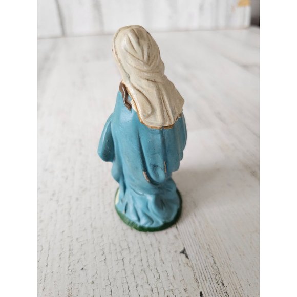 Vintage Mary virgin 4" praying nativity statue figurine religious Xmas decor - Picture 2 of 7